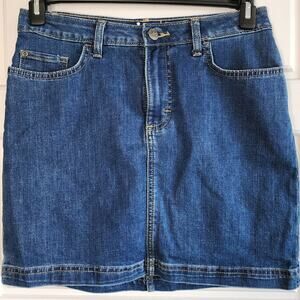 Lee Denim Skort Womens Size 8M Dark Blue Stretch Comfort Classic Timeless Fun